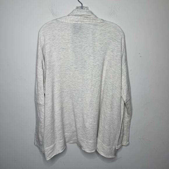 Anthropologie Dolan‎ T-Shirt Gray Open Front Cardigan Wrap Size L Cozy Coastal - Picture 2 of 8